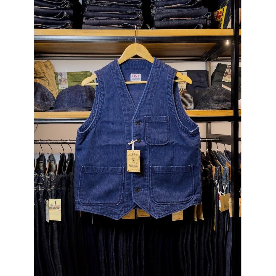 TERLARIS ONI Denim ONI 05100-3x3IDT Indigo Twill Bio Wash Vest