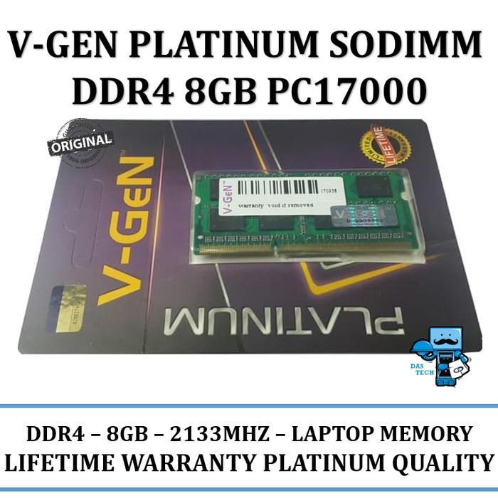 RAM Laptop V-GEN DDR4 8GB PC 17000 SODIMM Notebook Memory