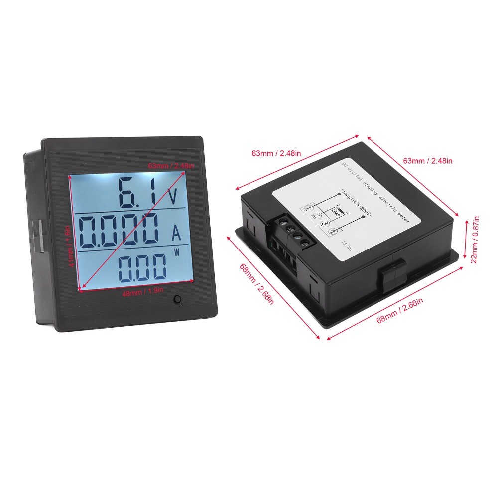 Z3-20A Digital Voltmeter 0-20A LCD Screen Voltmeter DC 6200V Alarm Function Volt Tester Monitoring