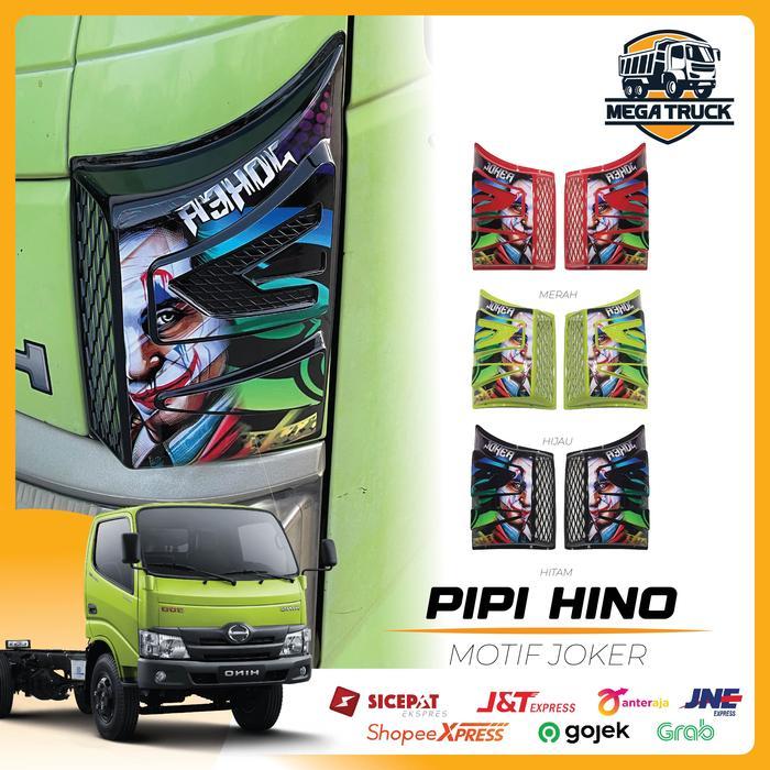 Pipi Truk Hino Dyna Dutro Motif Joker Merah/Hijau/Hitam Aksesoris Truk