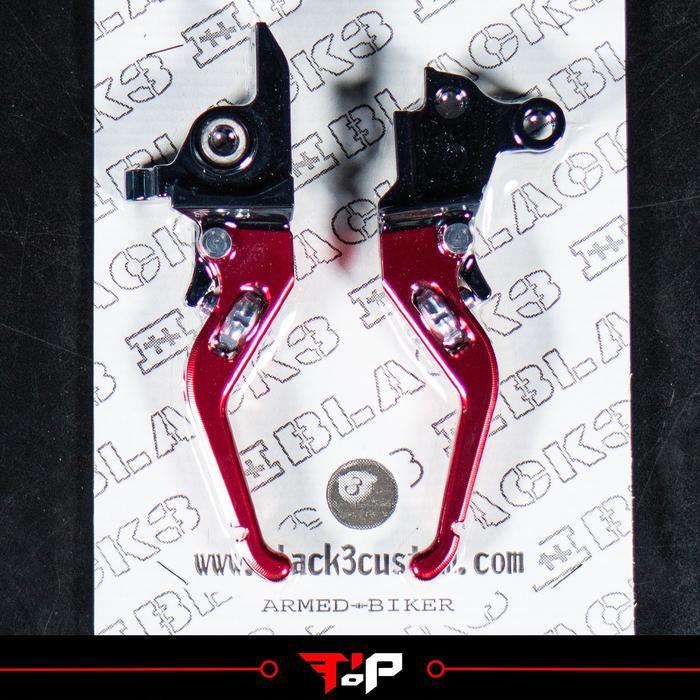 B3 FINGER BRAKE+CLUTCH LEVERS FULLY ADJUSTABLE (RED) M8 23+