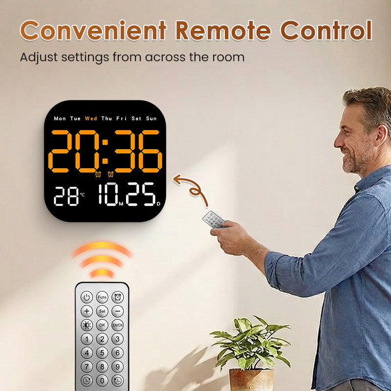 Digital Alarm Clock for Home & Office,Wall LED Clock Desk Alarm Clock,Wall Clock Time/Temperature