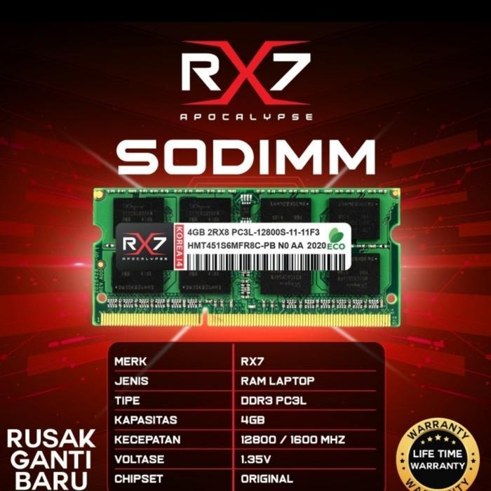 RAM LAPTOP RX7 4GB DDR 3L GARANSI