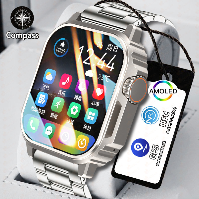 Jam Tangan Pintar Militer Luar Ruangan Baru Pria Wanita Layar  Kompas Siri Suara NFC GPS Jalur Olahr