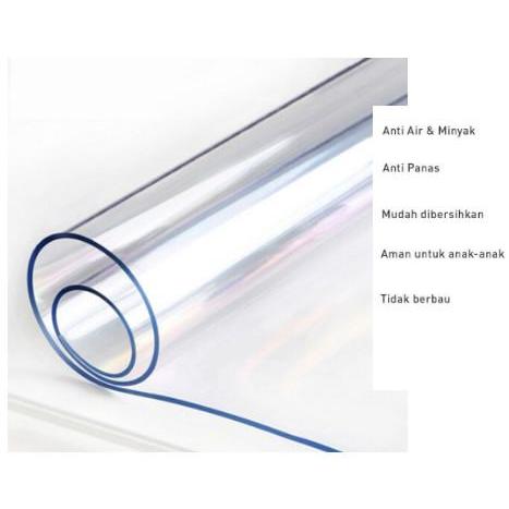 Taplak Meja Plastik Mika Pvc Tebal 3Mm Ukuran 122,7Cm X 270Cm, 240Cm Lentur Super Bening