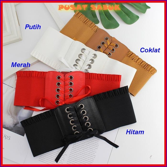 ASLI Belt Ikat Pinggang Fashion Lebar Sabuk Wanita Obi Karet Women Gesper Korset Cewek Korea O Besar