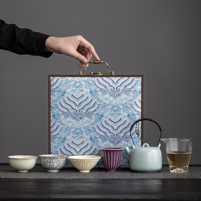 Forbidden City merchandise five famous kilns tea set teacup set for teachers and elders gifts