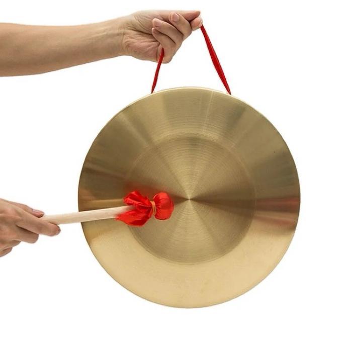18CM Gong Cina Gong Tangan Perunggu Gong Luo Kuningan Mainan Musik Untuk Peringatan Dini Dan Hiburan