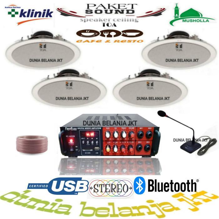 Paket Sound Speaker Celling Toa 4 Titik Speaker Toa With Mic Meja Populer