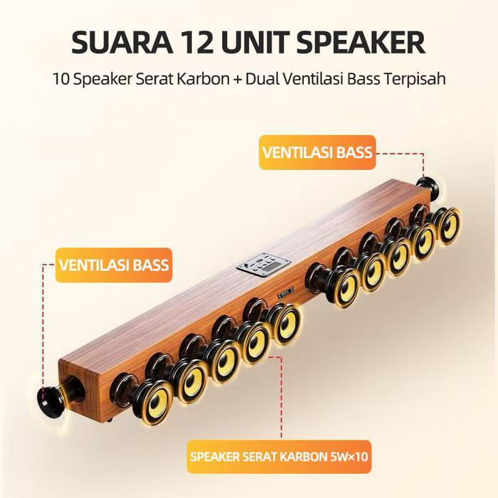 Soundbar Bbl-M10 10 Speaker, Bluetooth 5.3, Bass 360 & Kayu Solid - Suara Cinema Di Rumah Terlaris