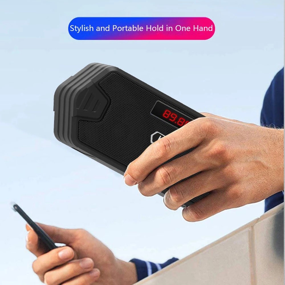 Radio FM Receiver Outdoor Portable Aux Wireless Bluetooth Speaker Subwoofer Music Sound Box Bass