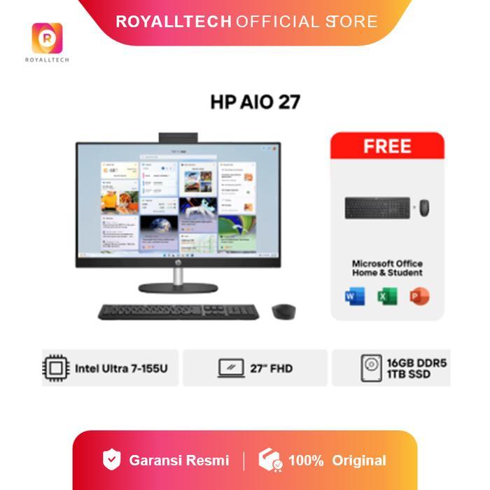 HP AIO 27 TOUCH INTEL ULTRA 7 155U 16GB 1TB SSD IRISXE W11+OHS+M365 27.0" FHD IPS - TOUCH SCREEN PC