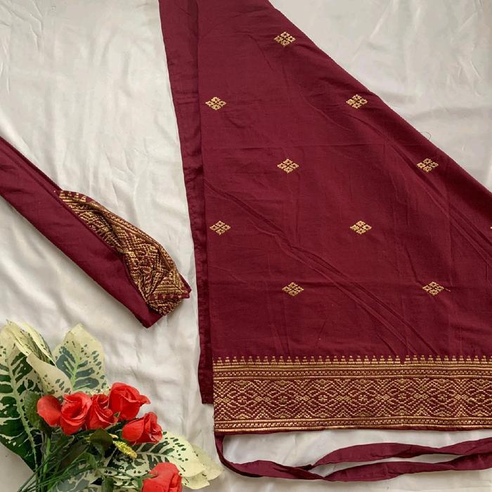 TERMURAH Saput lembaran set udeng setengah jadi bordir tretes PREMIUM Songket Kain Elegan Selendang