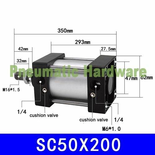 Sc50X200 Sc 50X200 Sc50*200 Sc50-200 Sc 50-200 Pnuematic Standard Cylinder Kf62