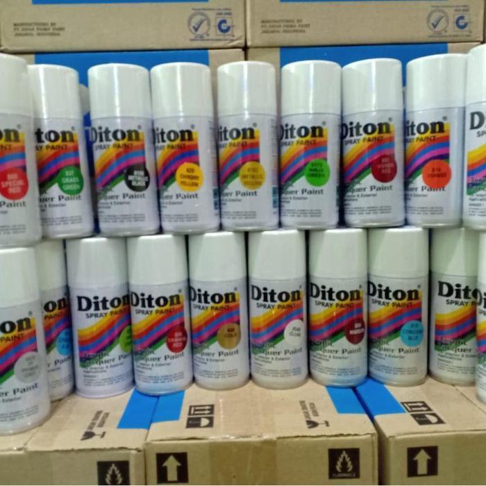 "New" DITON Spray Paint Pilox Cat Semprot 150cc (KECIL) Warna Glossy Metallic Doff Stabilo Chrome