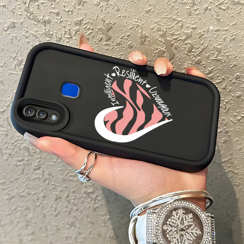 Casing Hp VIVO Y95 Y93 Y93s Y91 Y91i Case Hati macan tutul merah muda Kasing silikon Cesing murah Ke