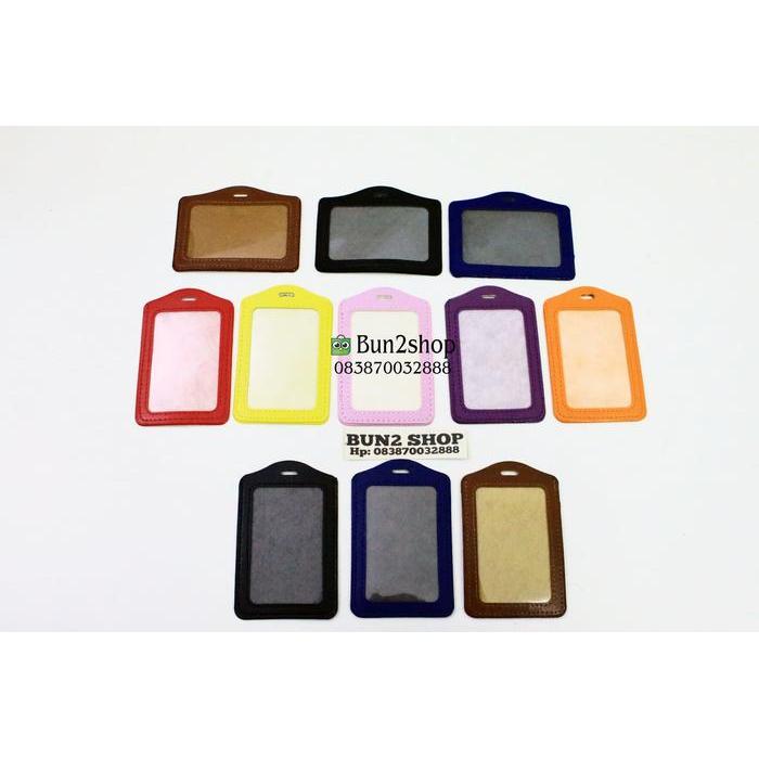 "New" Casing ID Card Name Tag kulit / Frame ID kulit - ORANGE