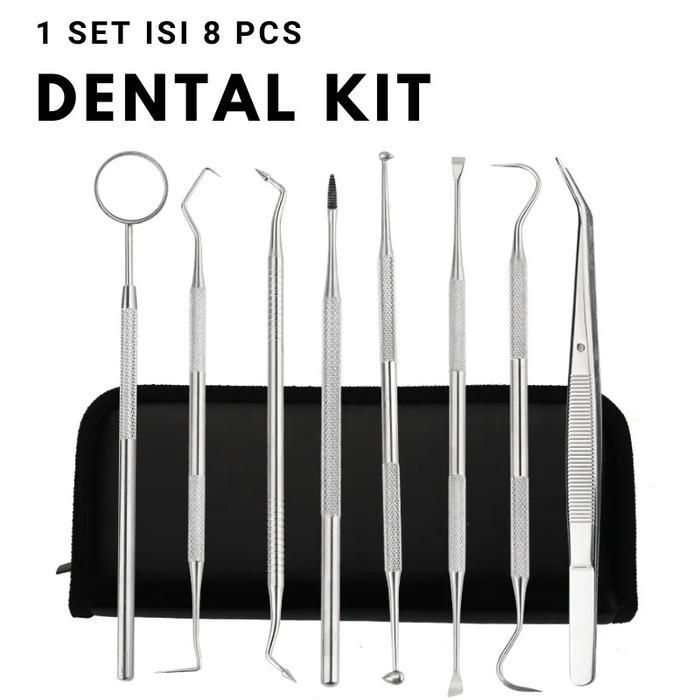 Dental kit set 8pcs alat dokter gigi Dental instrument perawatan gigi