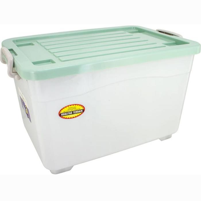 Green Leaf 7880 Container Box 50 Liter Roda Tutup CB50 Storage Box 50Liter Kotak Tempat Penyimpanan