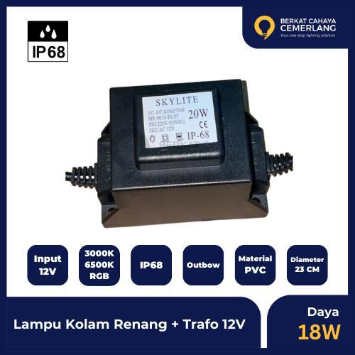 LAMPU KOLAM RENANG 18W LED + TRAFO 12 VOLT