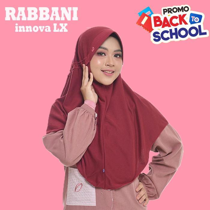 Sedia Rabbani ORi- Kerudung Rabbani Asli Innova Lx (Pita Didalam / Serut Dalam) Kerudung Sekolah
