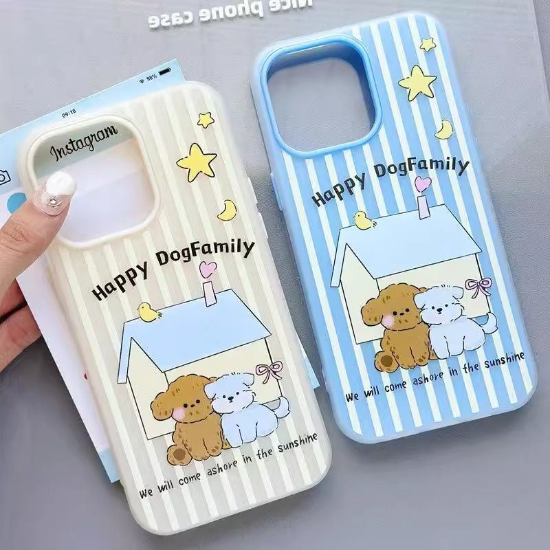 Lucu Anak Anjing Bergaris 2 In 1 Case Iphone 17 Pro Max 16 Pro Max 12 Pro 13 11 15 14 16 Plus Case