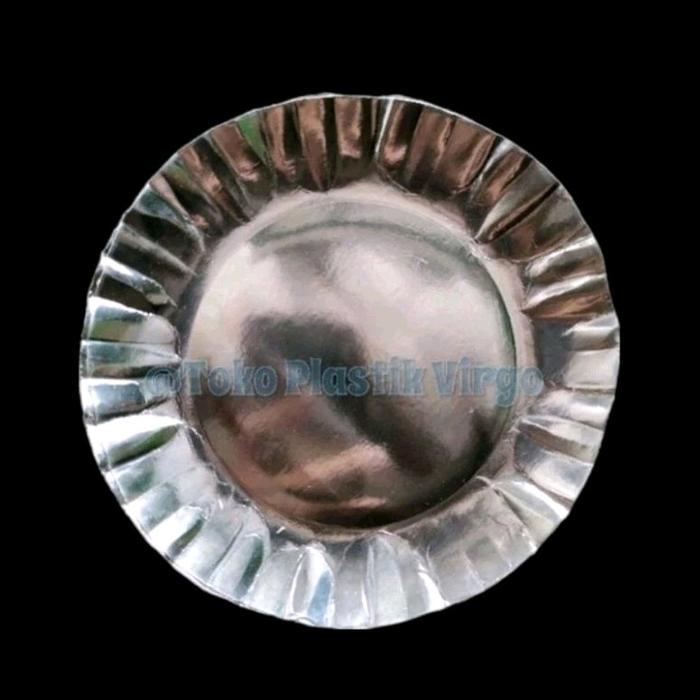 Piring Kue Kertas / Piring Ultah Kertas Silver - Bulat & Kotak