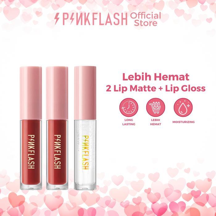 Thebest- PINKFLASH #OhMySeries 2 Pcs Ombre Lip Matte + Lip Gloss Bundle Set