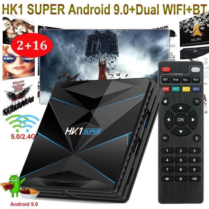 Tv Box Android Hk1 Super 4K Rk3318 2/16Gb Android 9 Ultra Hd Bluetooth