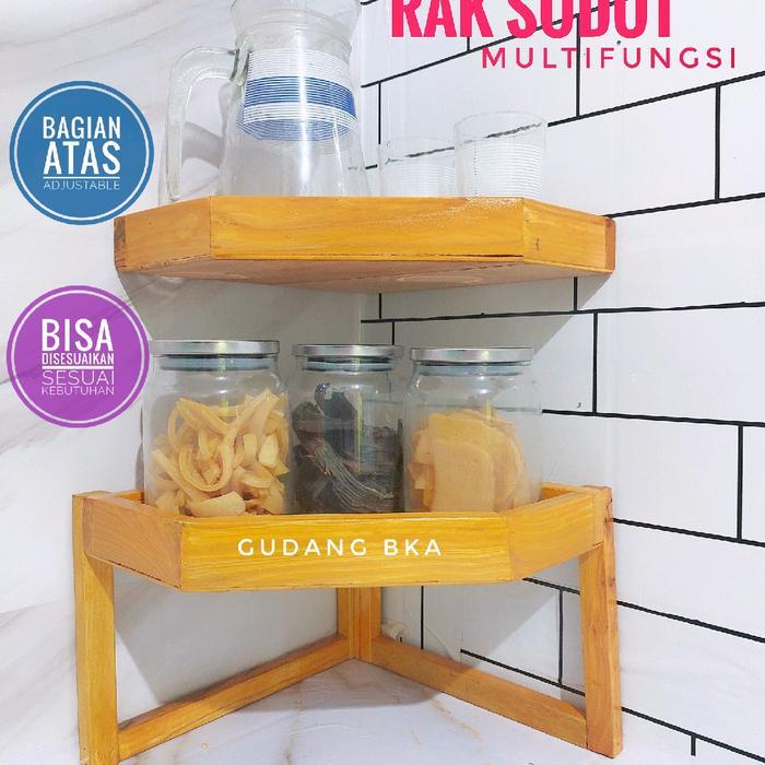 RAK BUMBU SUDUT SERBAGUNA Jati Kayu