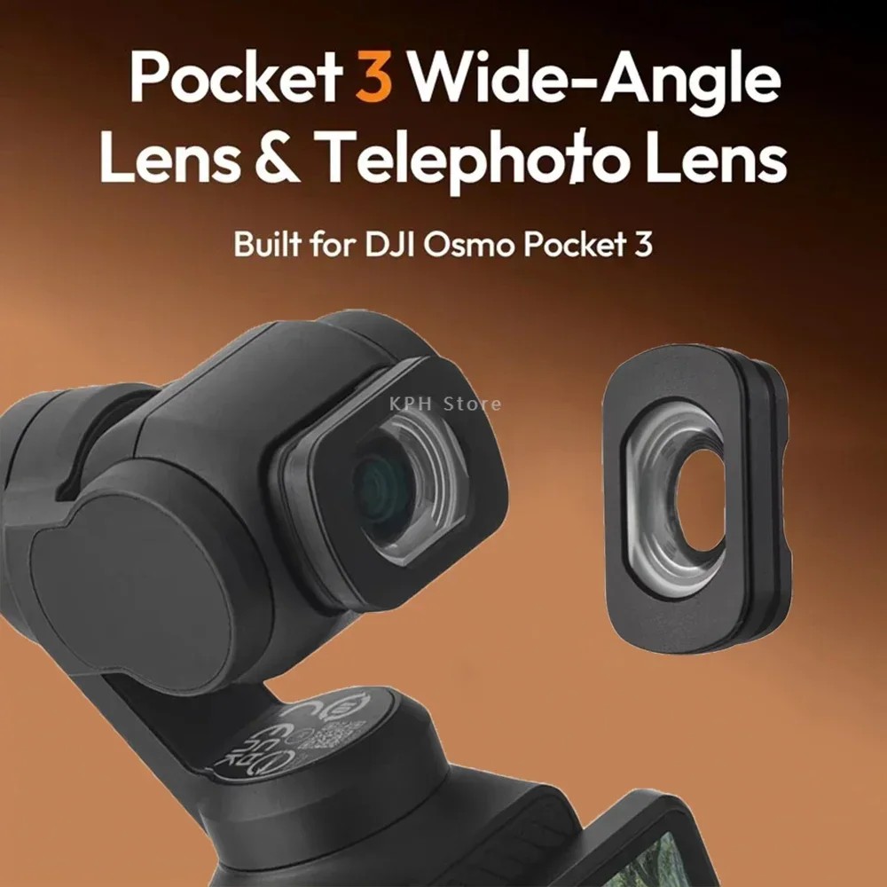 For DJI Osmo Pocket 3 Wide-Angle Lens Telephoto Lens for DJI Pocket3 Magnetic Photograph Attachment