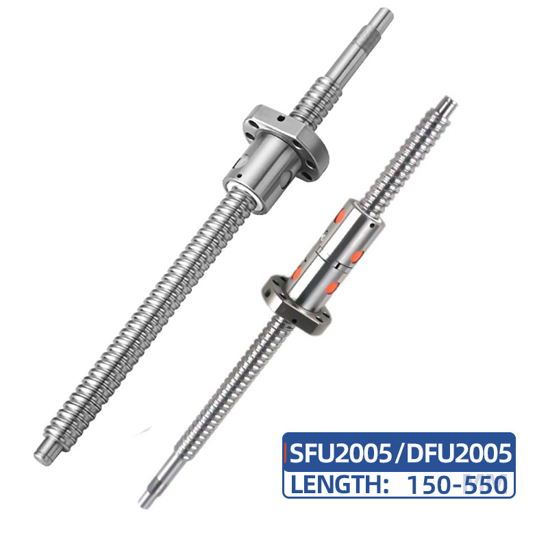 PROMO HARI INI  1PC SFU2005 - 150 200 250 300 350 400 450 500 550mm Ball Screw with Ball Nut BK/BF15