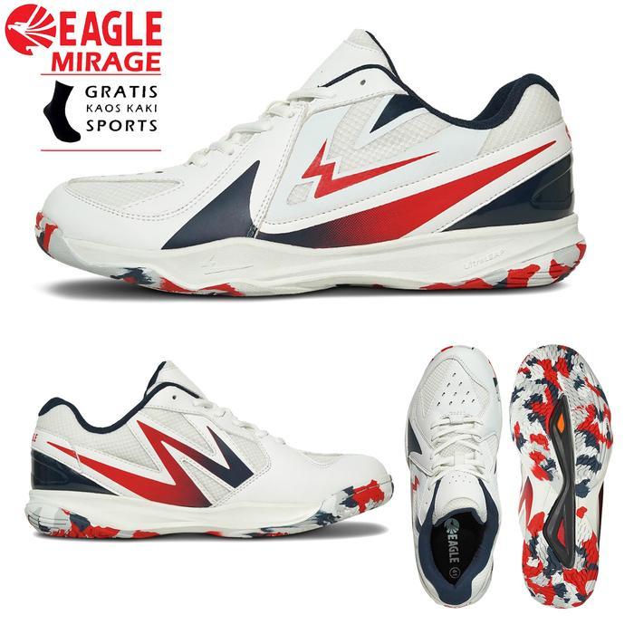 Sepatu Badminton Eagle Mirage Warna Putih Original Sepatu Bulu Tangkis Eagle