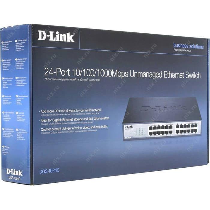 Hub Switch 24 Port Dlink Dgs 1024C Gigabit Metal