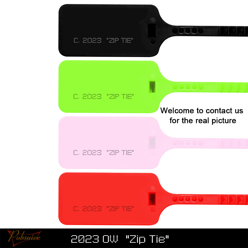 6pcs New 2023 OW Zip Tie Disposable Plastic Tag Off Sneakers Shoes Decorations White Red Security