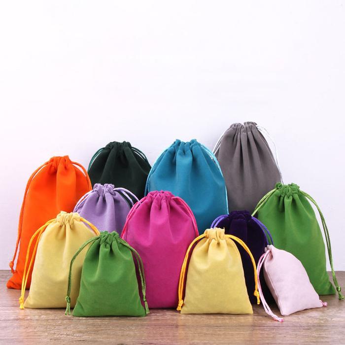 Pouch Serut Polos / Tas Serut /Pouch Souvenir Serbaguna Beludru Halus Hadiah Penyimpanan
