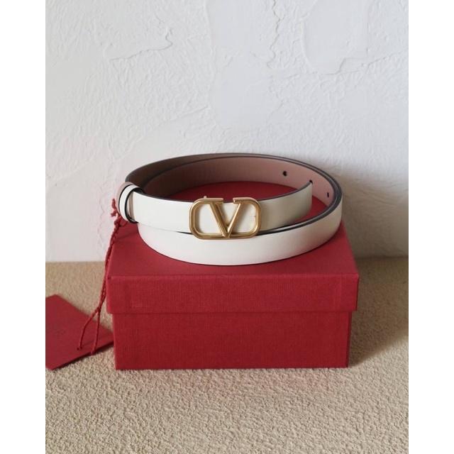 ASLI Valentino 2cm reversible belt ivory/nude READY STOCK
