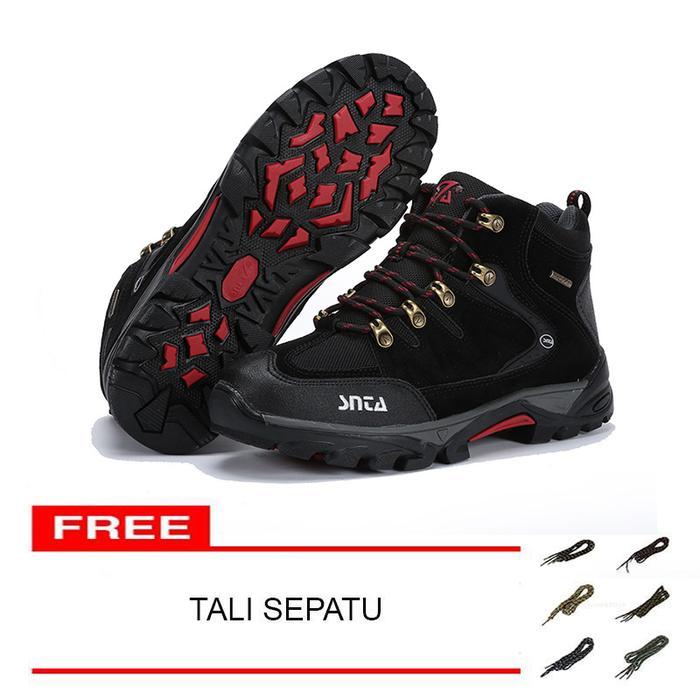 Sepatu Gunung/ Trekking/Hiking/Outdoor Snta 469 Black Red -Size 46