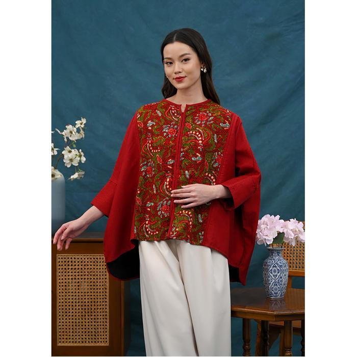 NONA RARA - Miki Tulis T5422, Baju kerja batik blouse wanita modern