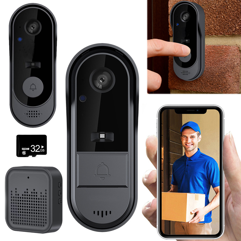 Wireless Wifi Doorbell Camera HD Motion Detection Cloud Storage Camera With Chime 2-Way Talk Smart