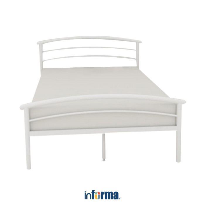Informa 120X200 cm Wilona Tempat Tidur Metal - Putih Dipan Lajang Ranjang Besi Anak Kamar Kos
