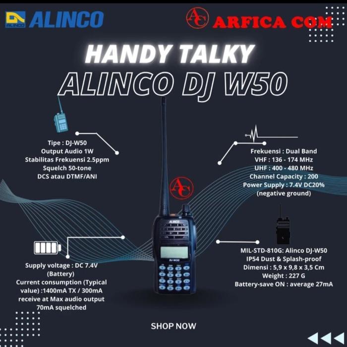 HT ALINCO DJ-W50 HT DUALBAND ORI GARANSI ALINCO DJW50 W50
