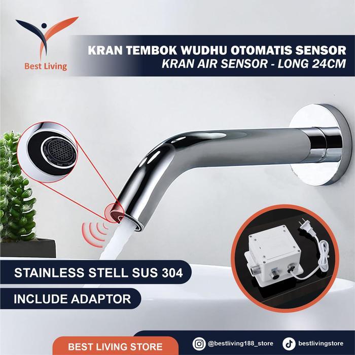 KRAN TEMBOK SENSOR WASTAFEL OTOMATIS / WUDHU