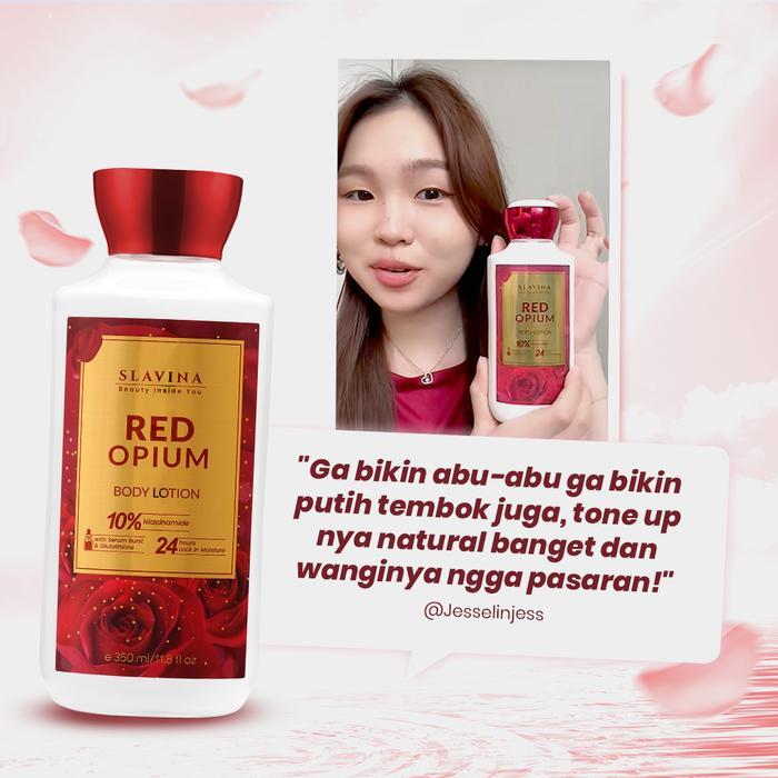 SLAVINA Body Mist + Body Lotion BUNDLE ISI 2 Hand Body Lotion Pencerah Kulit Fragrance Parfum Wangi
