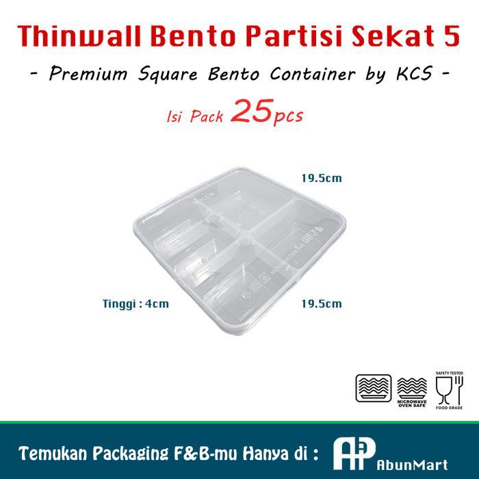 Thinwall Bento Sekat 5 (KCS) Isi 25pcs