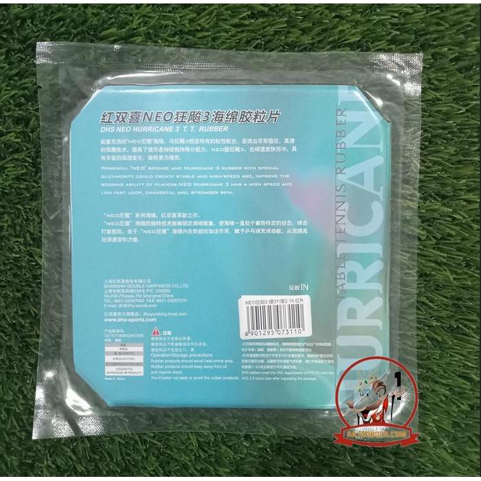 Dhs Hurricane 3 Neo Commercial - Karet Rubber Bet Pingpong Tenis Meja #Gratisongkir