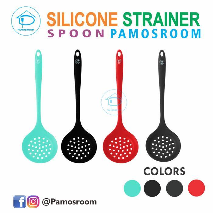 Pamosroom Spatula Sutil Saringan Mie Silikon 32Cm Tahan Panas Bpa Free