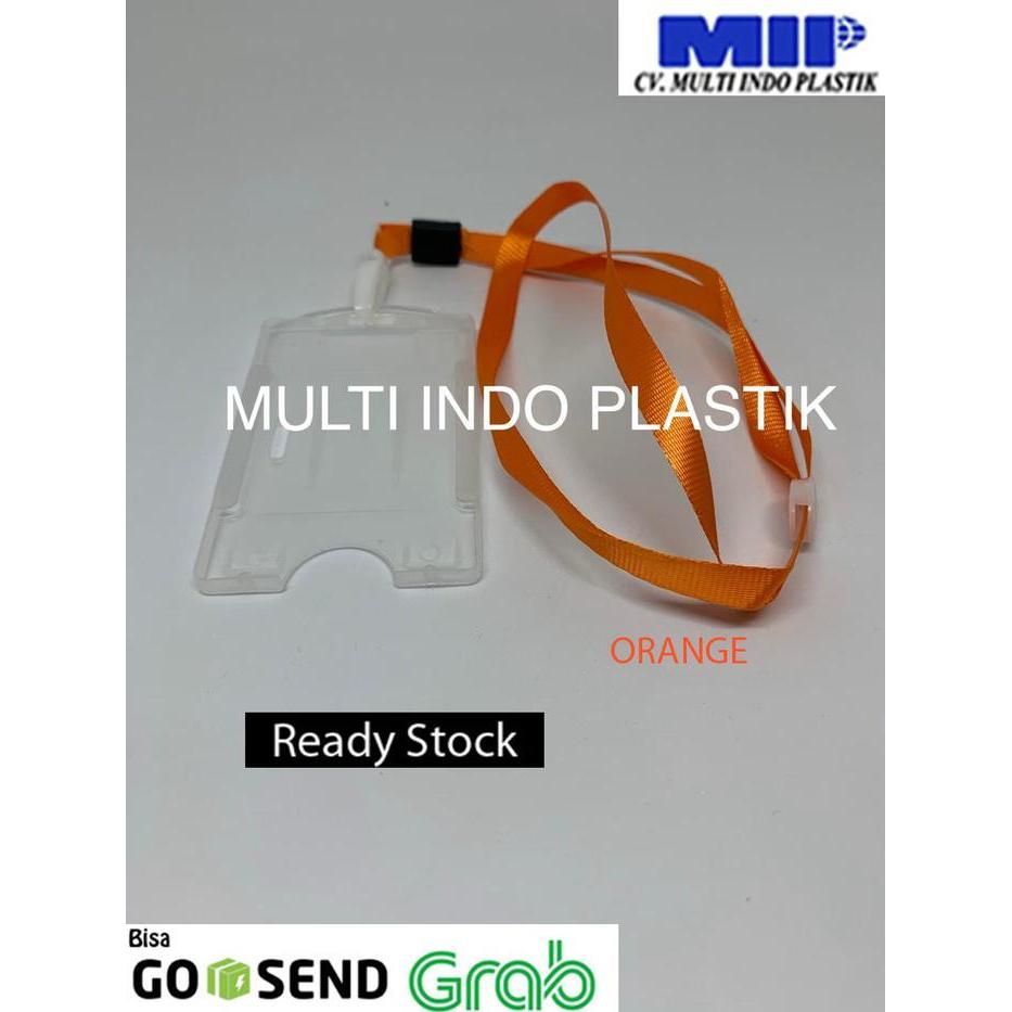Tali Gantungan Nametag/Tali Id Card/Card Holder/Tali Orange & Casing