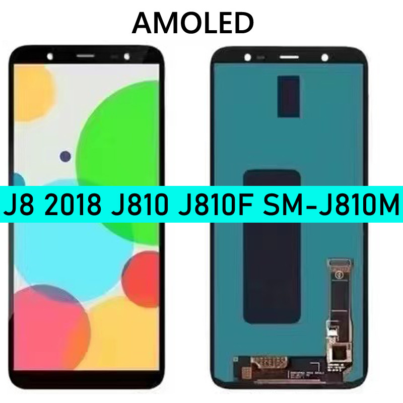 NEW SUPER AMOLED LCD Display Replacement For Samsung J8 2018 J810 J810F SM-J810M Pantalla Touch