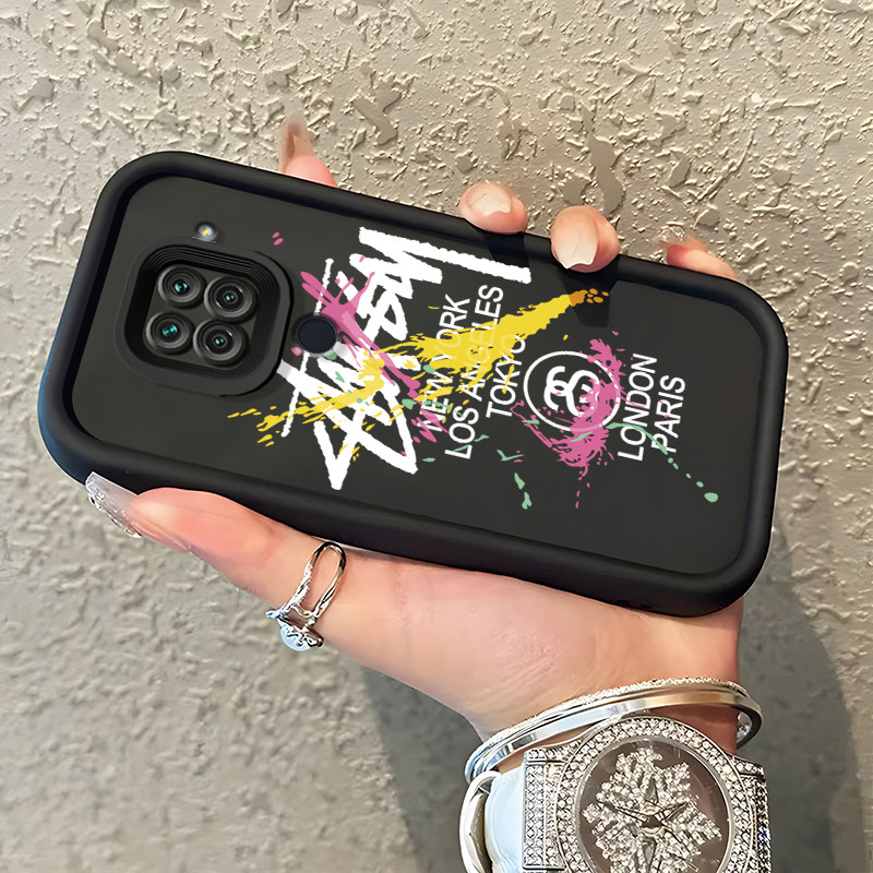 Casing Hp Xiaomi Redmi Note 9 Note 9s Note 9 Pro POCO M2 Pro Case Graffiti semprot cat Kasing siliko